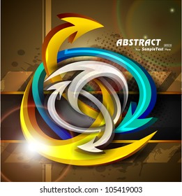 Stylized abstract background with colorful circles on grungy brown background. EPS 10.