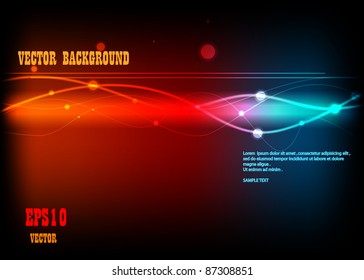 Stylized abstract background with motion glowing circles, spheres and stars