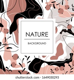 Stylized, abstract background in natural shades. Banner, poster, sticker, print. Vector illustration.