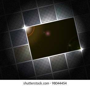 Stylized abstract background with perforated metallic plates