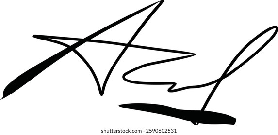 Stylized abstract black line art illustration on a white background, perfect for modern decor or creative projects. Unique shapes create a dynamic and artistic impression in simple minimalist style.