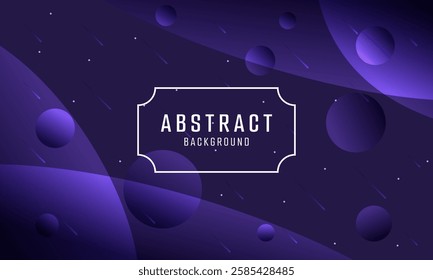 A stylized abstract cosmic background featuring purple planets, shooting stars, and smooth gradients.