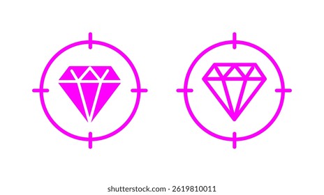 Stylized Abstract Diamond Symbols in Magenta Over a White Background