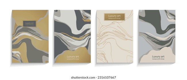 stylized abstract elegant marble texture set. Luxury vector background collection with luxurious pattern of delicate pastel, golden color schemes, for cover, invitation template, wedding card, menu de