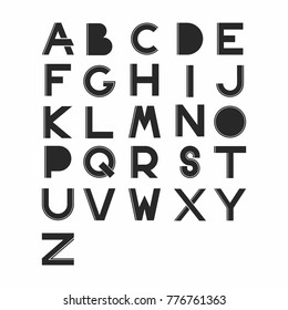 Stylized, abstract font