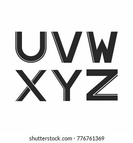 Stylized, abstract font