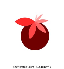 Stylized Abstract Fruit Design with Pointy Leaves in a Harmonic Hierarchy