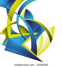Gráfico abstracto estilizado con formas fluidas. Ilustración vectorial.