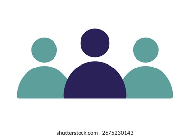 Stylized abstract group of three people icons representing community and teamwork