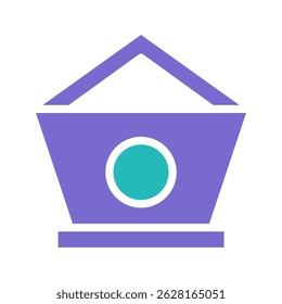 Stylized abstract house design, minimalistic architectural representation icon