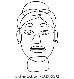 Stylized abstract human face, frontal view