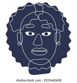 Stylized abstract human face, frontal view