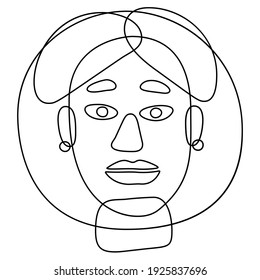 Stylized abstract human face, frontal view