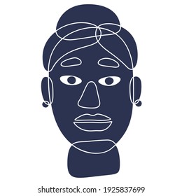 Stylized abstract human face, frontal view