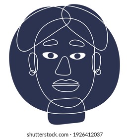 Stylized abstract human face, frontal view