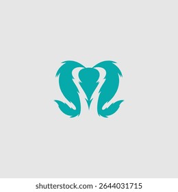 Stylized abstract illustration showcasing a symmetrical turquoise formation