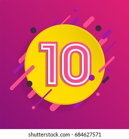 stylized abstract number 10, abstract number background design template