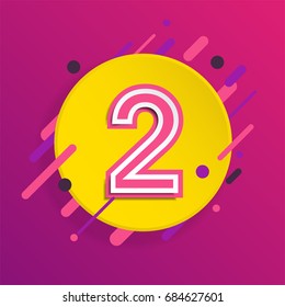 stylized abstract number 2, abstract number background design template