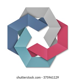 Stylized abstract origami element for design. Vector EPS10