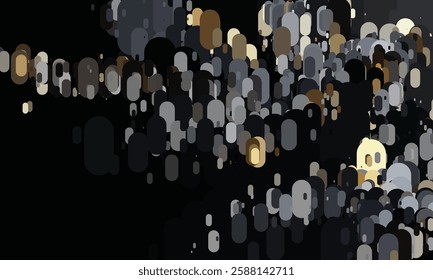 Stylized Abstract Pattern with Intersecting Oval Elements in Subdued Earthy and Monochrome Hues