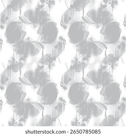 Stylized abstract pattern in monochrome with seamless halftone grunge vertical stripes. Ideal for textile, web backgrounds, and digital projects.