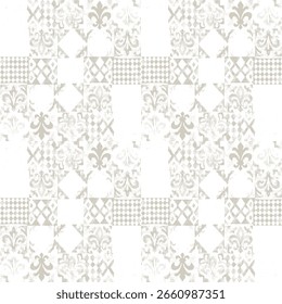 Stylized abstract pattern in monochrome with seamless halftone grunge vertical stripes. Ideal for textile, web backgrounds, and digital projects