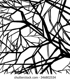 Stylized abstract tree. Art black and white illustration. Ecology, nature and garden theme