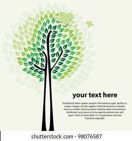 Stylized Abstract Tree Vector