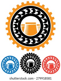 stylized abstract vector illustration on the theme of heavy industry and  industrialization