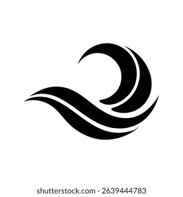 Stylized abstract wave logo on a white background in vector format. Perfect for branding, business identity, surf themes, and minimal graphic projects.