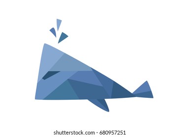 Stylized abstract whale. Vector illustration.