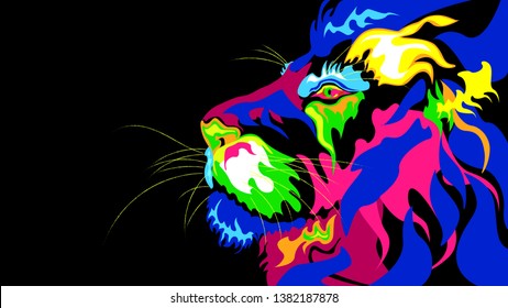 A stylized abstraction of a lion.Lion abstract isolated on a white backgrounds, vector illustration