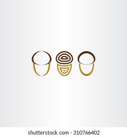 stylized acorn icon set vector logo