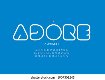 Stylized adore alphabet font vector