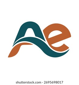 Logotipo abstracto de Ae estilizado, con un diseño superpuesto.
