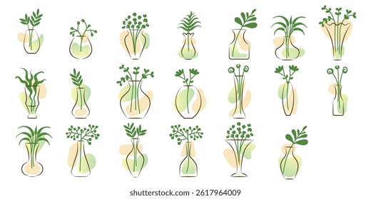 Stylized Aesthetic and Abstract Line Art Vase Illustration