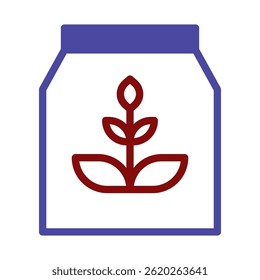 Stylized agriculture illustration with growing plant symbol in a container