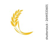Stylized Agriculture wheat Logo Template vector icon design