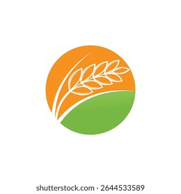 Stylized Agriculture wheat Logo Template vector icon design