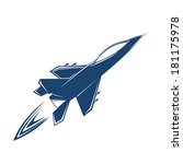Stylized air fighter zooming through the skies