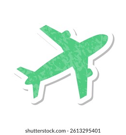 Stylized airplane sticker. Airplane icon