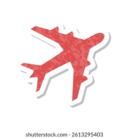 Stylized airplane sticker. Airplane icon