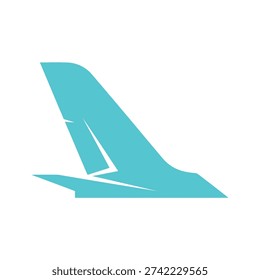Stylized airplane wing graphic in teal shade