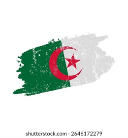 bandeira algeriana estilizada com efeito grunge - bandeira da argélia vintage - ilustração vetorial