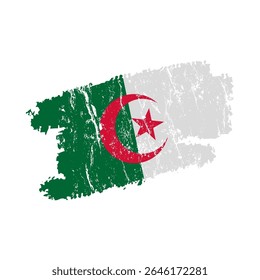 bandeira algeriana estilizada com efeito grunge - bandeira da argélia vintage - ilustração vetorial