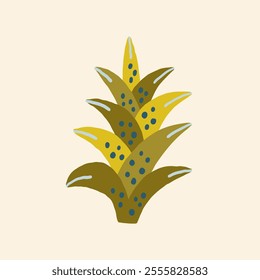 Stylized aloe cactus plant with leafy abstract design. Vector hand drawn illustration in freehand style