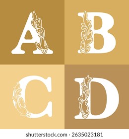 Stylized alphabet letters featuring floral motifs, suitable for logos, branding, or decorative typography projects.