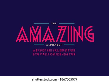 Stylized amazing alphabet font vector