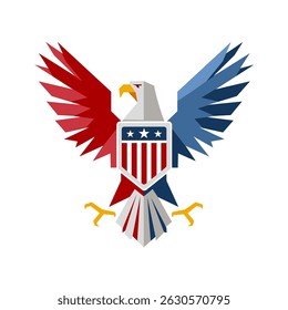 Stylized American Eagle – Patriotic USA Symbol Vector Illustration

