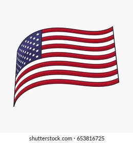 Stylized American flag. America. Vector illustration